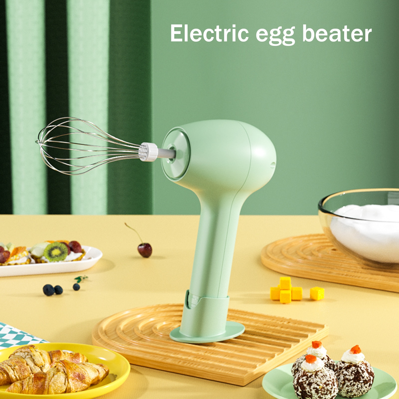Wireless Portable Electric Food Mixer 3 Speeds Automatic Whisk Dough Egg Beater Baking Cake Cream Whipper Kitchen Hand Blender