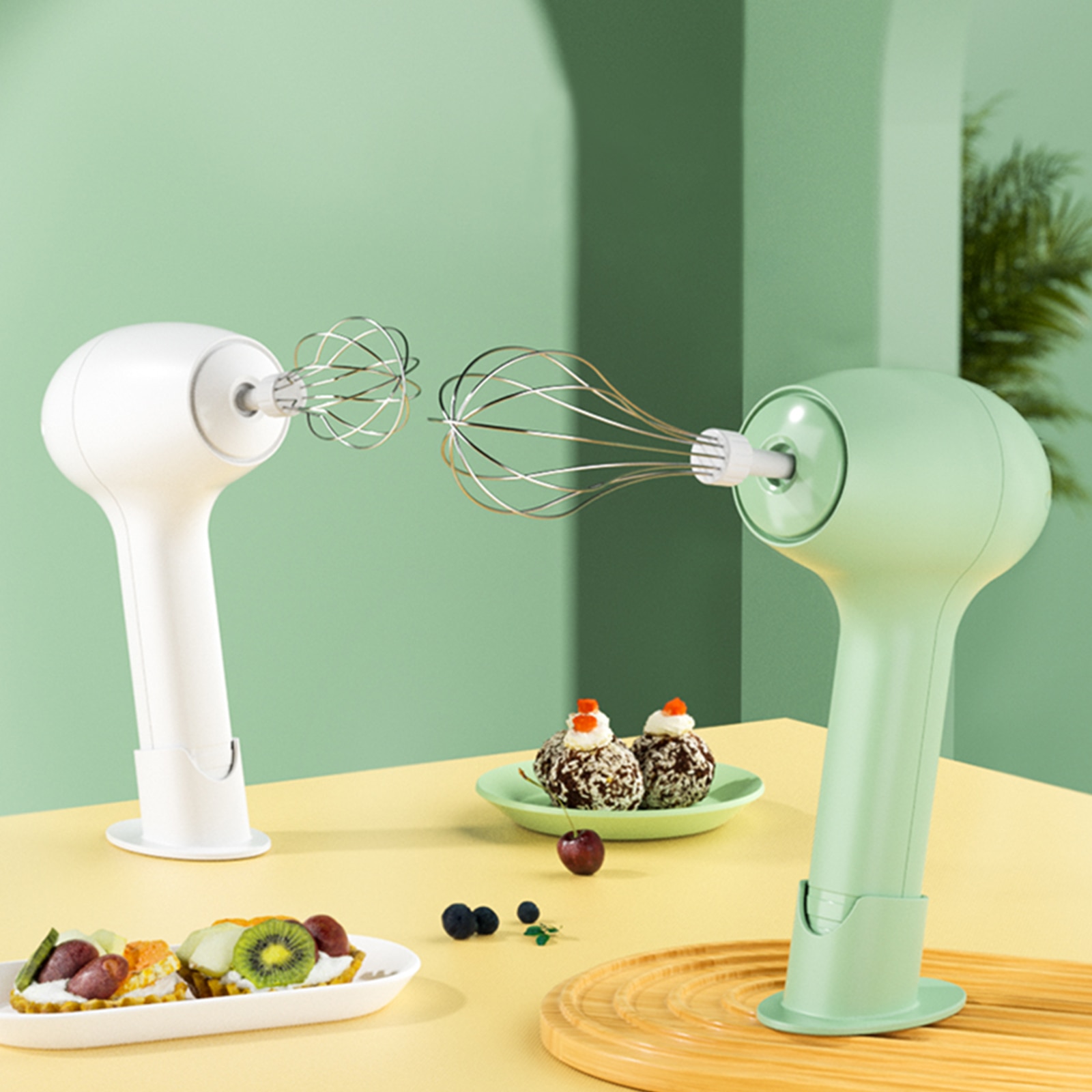 Wireless Portable Electric Food Mixer 3 Speeds Automatic Whisk Dough Egg Beater Baking Cake Cream Whipper Kitchen Hand Blender